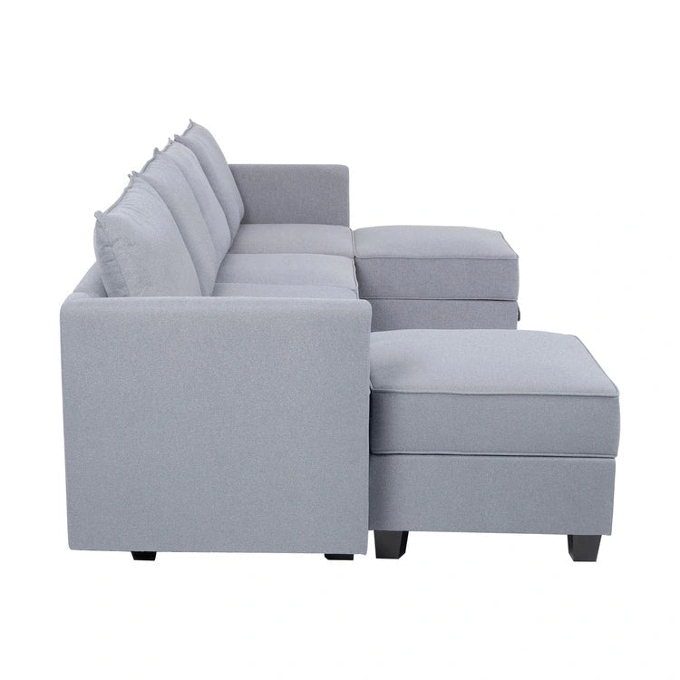 Canapé modulaire 2 places en lin beige