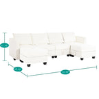 Canapé modulaire 2 places en lin beige
