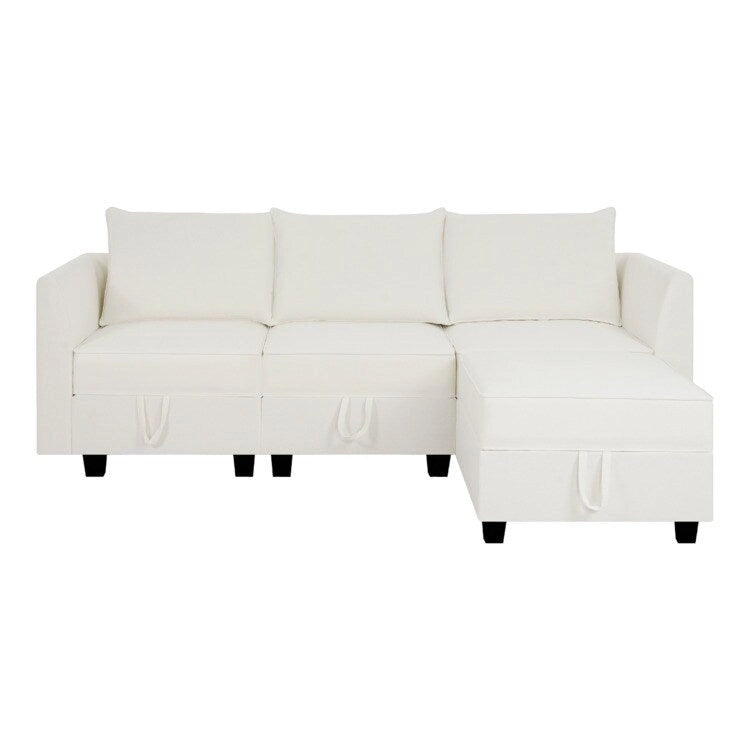 Canapé modulaire 2 places en lin beige
