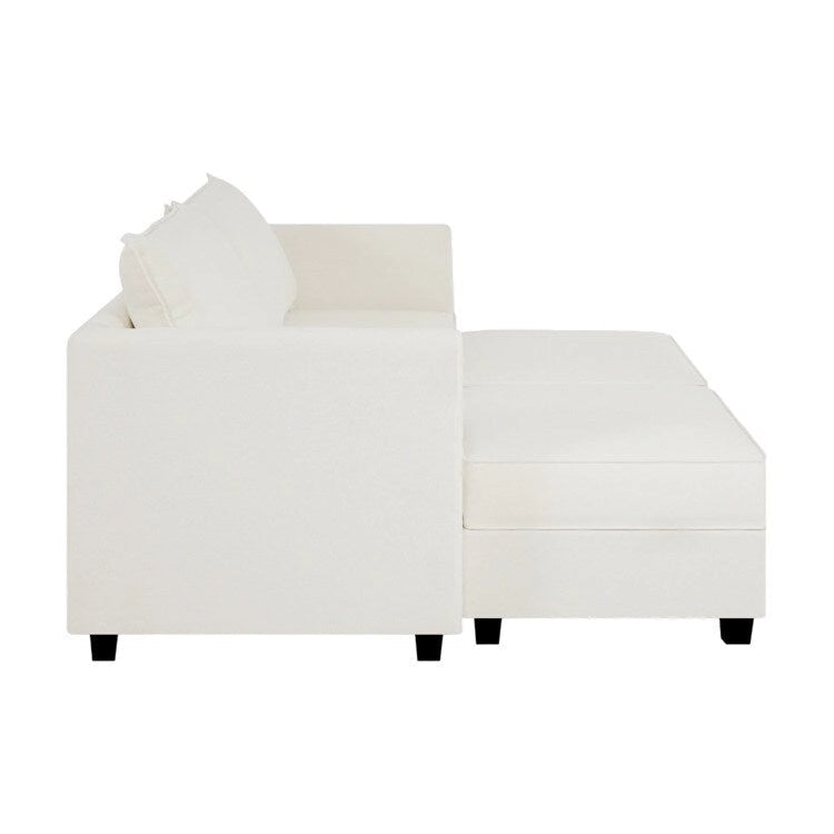 Canapé modulaire 2 places en lin beige