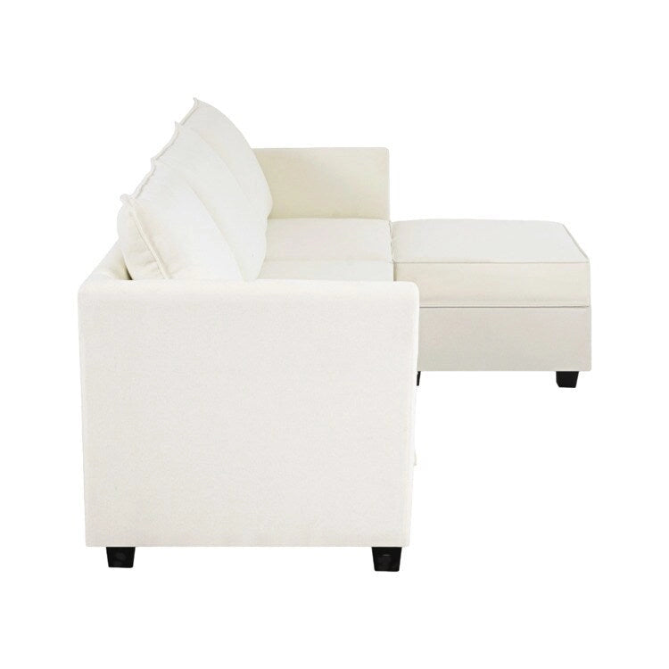 Canapé modulaire 2 places en lin beige