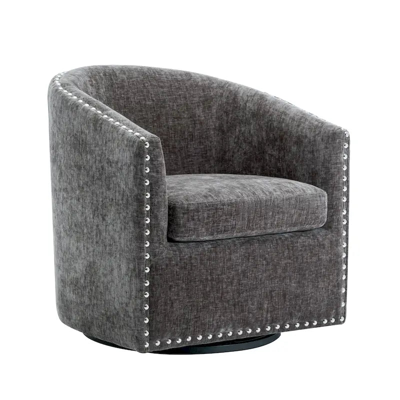 Fauteuil pivotant, Tissu rembourré, Une place (Gris foncé / Bleu / Rose / Beige)