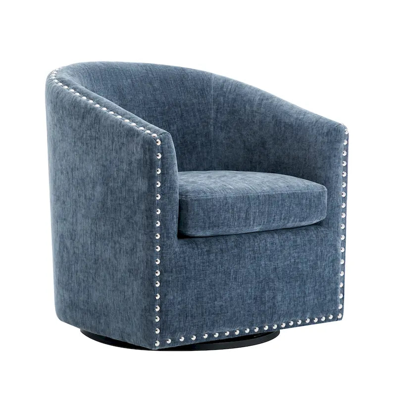 Fauteuil pivotant, Tissu rembourré, Une place (Gris foncé / Bleu / Rose / Beige)