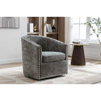 Fauteuil pivotant, Tissu rembourré, Une place (Gris foncé / Bleu / Rose / Beige)