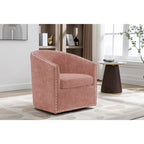 Fauteuil pivotant, Tissu rembourré, Une place (Gris foncé / Bleu / Rose / Beige)