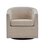 Fauteuil pivotant, Tissu rembourré, Une place (Gris foncé / Bleu / Rose / Beige)