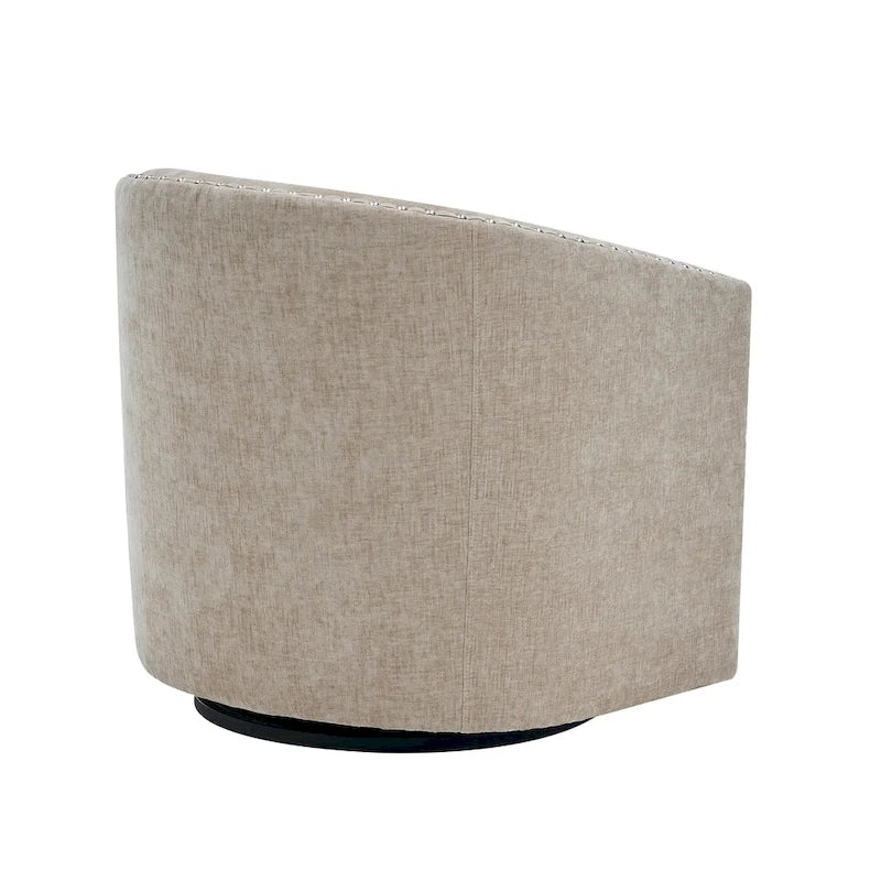 Fauteuil pivotant, Tissu rembourré, Une place (Gris foncé / Bleu / Rose / Beige)