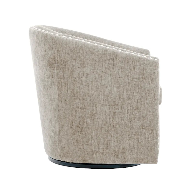 Fauteuil pivotant, Tissu rembourré, Une place (Gris foncé / Bleu / Rose / Beige)