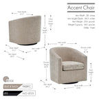 Fauteuil pivotant, Tissu rembourré, Une place (Gris foncé / Bleu / Rose / Beige)