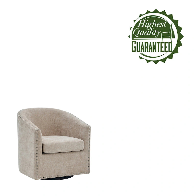 Fauteuil pivotant, Tissu rembourré, Une place (Gris foncé / Bleu / Rose / Beige)