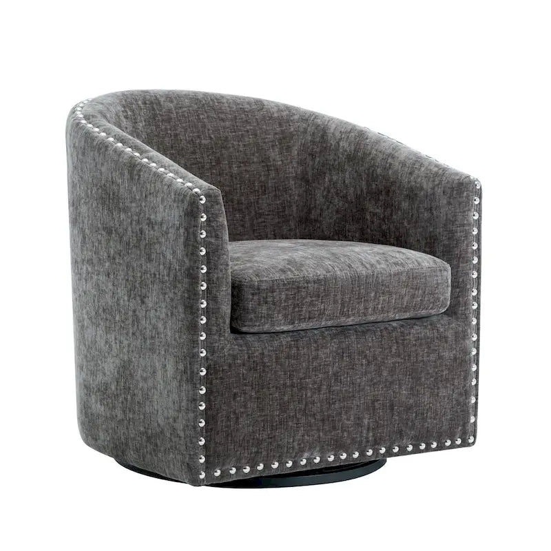 Fauteuil pivotant, Tissu rembourré, Une place (Gris foncé / Bleu / Rose / Beige)