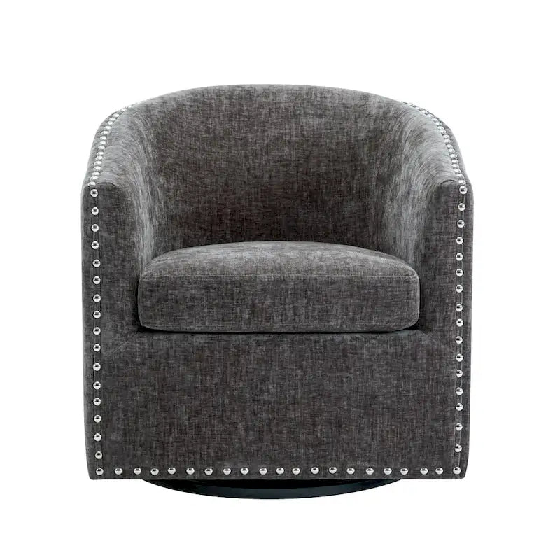 Fauteuil pivotant, Tissu rembourré, Une place (Gris foncé / Bleu / Rose / Beige)