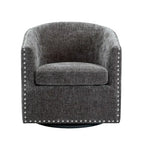 Fauteuil pivotant, Tissu rembourré, Une place (Gris foncé / Bleu / Rose / Beige)