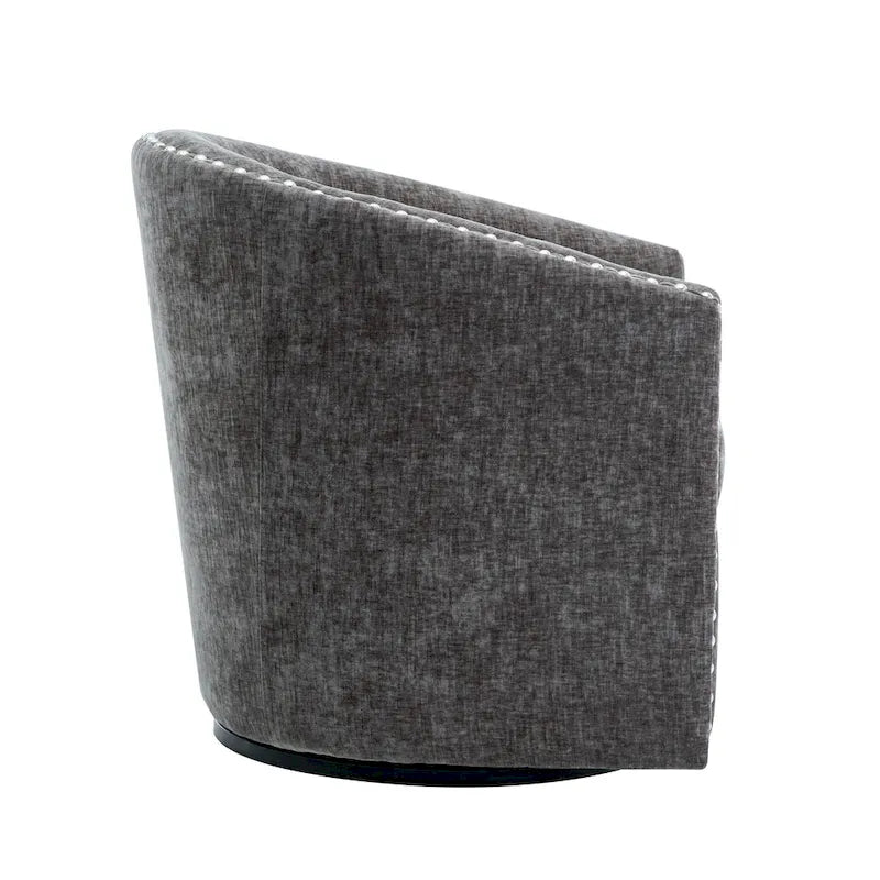 Fauteuil pivotant, Tissu rembourré, Une place (Gris foncé / Bleu / Rose / Beige)
