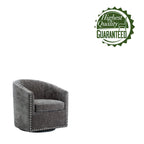 Fauteuil pivotant, Tissu rembourré, Une place (Gris foncé / Bleu / Rose / Beige)