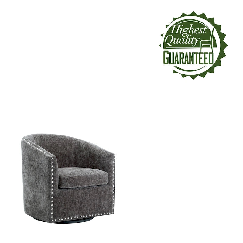 Fauteuil pivotant, Tissu rembourré, Une place (Gris foncé / Bleu / Rose / Beige)