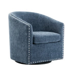 Fauteuil pivotant, Tissu rembourré, Une place (Gris foncé / Bleu / Rose / Beige)