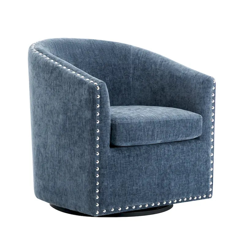 Fauteuil pivotant, Tissu rembourré, Une place (Gris foncé / Bleu / Rose / Beige)