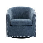 Fauteuil pivotant, Tissu rembourré, Une place (Gris foncé / Bleu / Rose / Beige)