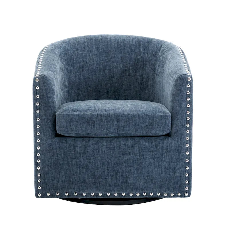 Fauteuil pivotant, Tissu rembourré, Une place (Gris foncé / Bleu / Rose / Beige)