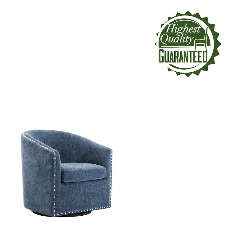 Fauteuil pivotant, Tissu rembourré, Une place (Gris foncé / Bleu / Rose / Beige)