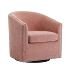 Fauteuil pivotant, Tissu rembourré, Une place (Gris foncé / Bleu / Rose / Beige)