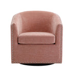 Fauteuil pivotant, Tissu rembourré, Une place (Gris foncé / Bleu / Rose / Beige)