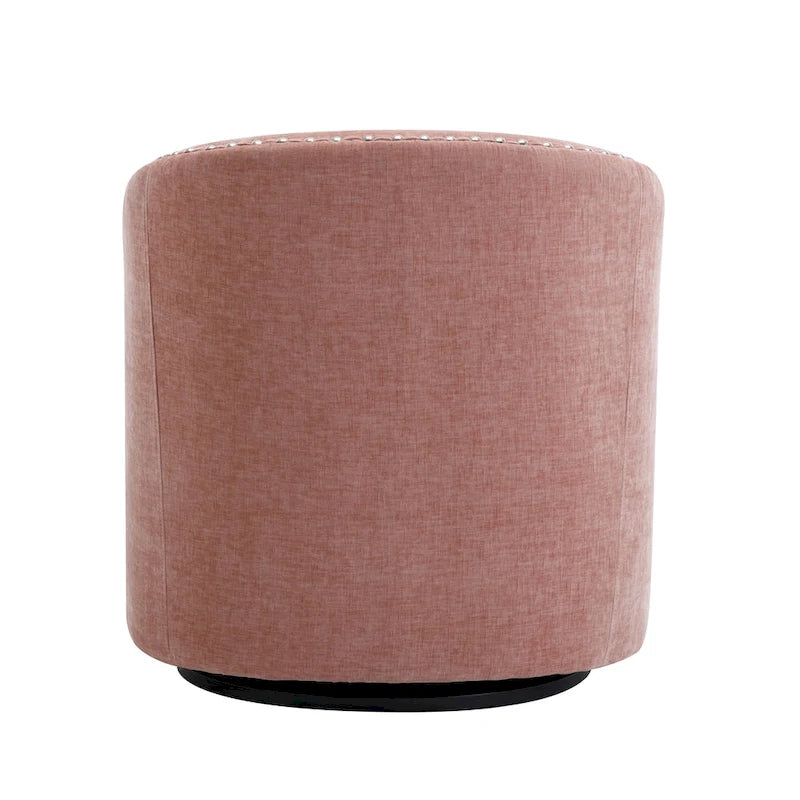 Fauteuil pivotant, Tissu rembourré, Une place (Gris foncé / Bleu / Rose / Beige)