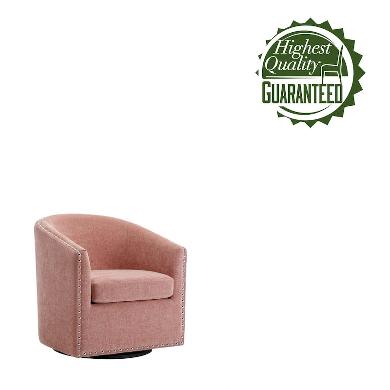 Fauteuil pivotant, Tissu rembourré, Une place (Gris foncé / Bleu / Rose / Beige)