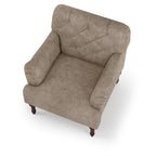 Fauteuil d'appoint capitonné transitionnel marron/gris, revêtement en vinyle, une place