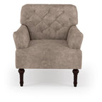 Fauteuil d'appoint capitonné transitionnel marron/gris, revêtement en vinyle, une place