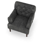 Fauteuil d'appoint capitonné transitionnel marron/gris, revêtement en vinyle, une place