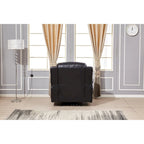 Canapé inclinable 3 places en cuir reconstitué marron/gris/noir avec port USB et repose-pieds