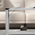 Table basse à 2 niveaux, Chêne rustique/Finition gris délavé/Gris Aspen, Style rustique, Utilisation par 1 personne