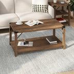 Table basse à 2 niveaux, Chêne rustique/Finition gris délavé/Gris Aspen, Style rustique, Utilisation par 1 personne