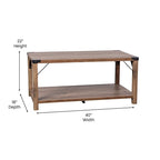 Table basse à 2 niveaux, Chêne rustique/Finition gris délavé/Gris Aspen, Style rustique, Utilisation par 1 personne