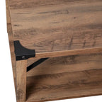 Table basse à 2 niveaux, Chêne rustique/Finition gris délavé/Gris Aspen, Style rustique, Utilisation par 1 personne