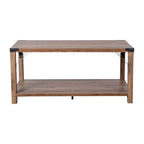Table basse à 2 niveaux, Chêne rustique/Finition gris délavé/Gris Aspen, Style rustique, Utilisation par 1 personne