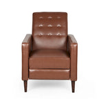 Fauteuil inclinable mi-siècle en similicuir cognac, 1 place