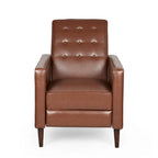 Fauteuil inclinable mi-siècle en similicuir cognac, 1 place