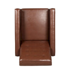 Fauteuil inclinable mi-siècle en similicuir cognac, 1 place