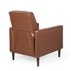 Fauteuil inclinable mi-siècle en similicuir cognac, 1 place