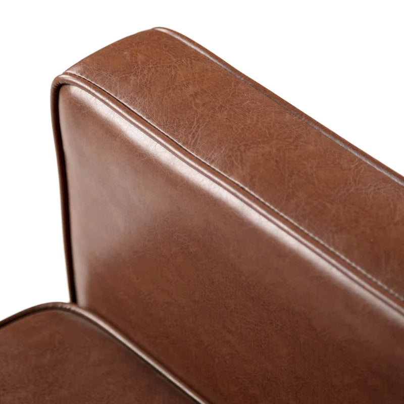 Fauteuil inclinable mi-siècle en similicuir cognac, 1 place