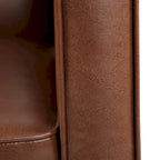Fauteuil inclinable mi-siècle en similicuir cognac, 1 place