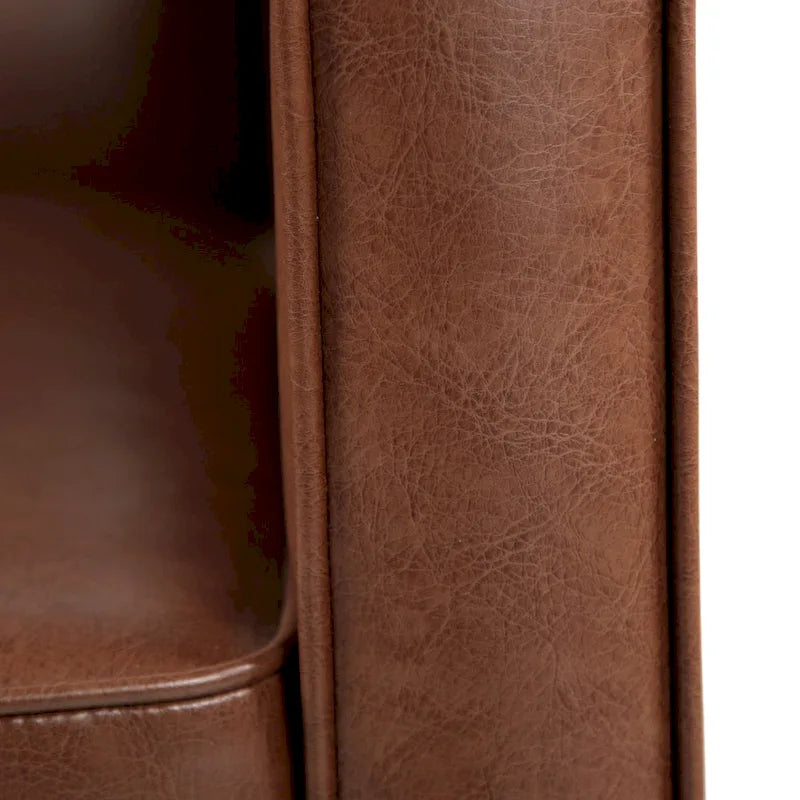 Fauteuil inclinable mi-siècle en similicuir cognac, 1 place