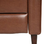 Fauteuil inclinable mi-siècle en similicuir cognac, 1 place