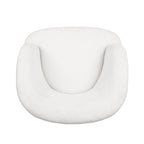 Fauteuil d'appoint pivotant rond en tissu bouclé blanc/beige/noir, une place