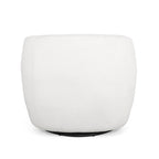 Fauteuil d'appoint pivotant rond en tissu bouclé blanc/beige/noir, une place