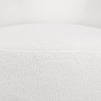 Fauteuil d'appoint pivotant rond en tissu bouclé blanc/beige/noir, une place