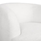 Fauteuil d'appoint pivotant rond en tissu bouclé blanc/beige/noir, une place